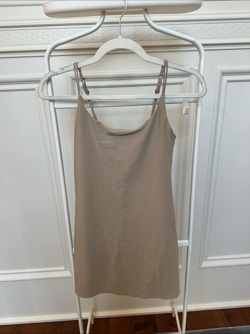 Abercrombie & Fitch Taupe Athletic Dress with Adjustable Straps & Built in Short